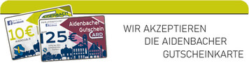 Teilnehmer am Aidenbacher Gutschein Karten System